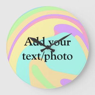 Simple acrylic pour marble add your text name cust large clock