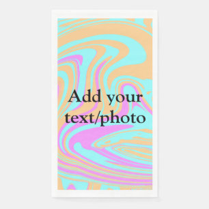 Simple acrylic pour marble add your text name cust napkin