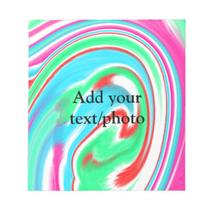 Simple acrylic pour marble add your text name cust notepad