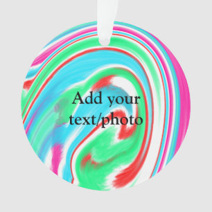 Simple acrylic pour marble add your text name cust ornament
