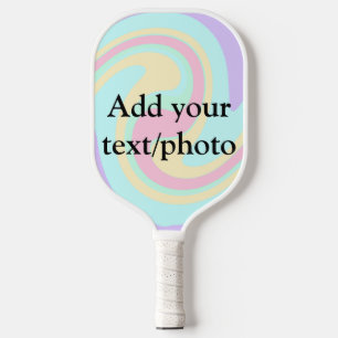 Simple acrylic pour marble add your text name cust pickleball paddle