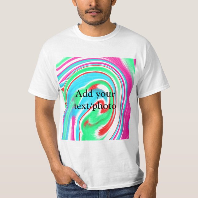 Simple acrylic pour marble add your text name cust T-Shirt (Front)