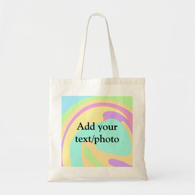 Simple acrylic pour marble add your text name cust tote bag (Front)