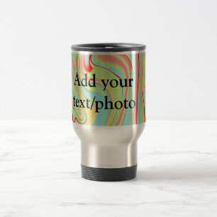 Simple acrylic pour marble add your text name cust travel mug