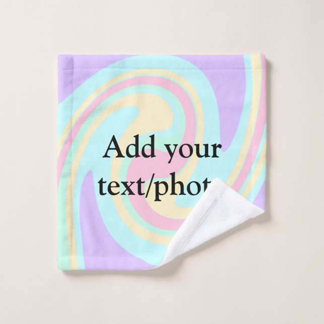 Simple acrylic pour marble add your text name cust wash cloth (Wash Cloth)