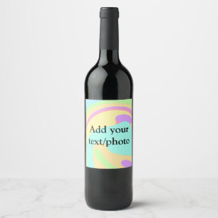 Simple acrylic pour marble add your text name cust wine label