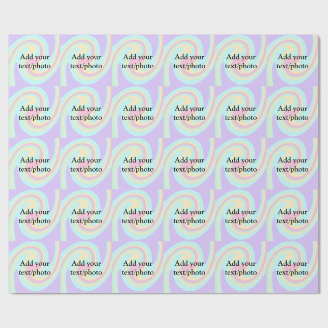 Simple acrylic pour marble add your text name cust wrapping paper (Flat)