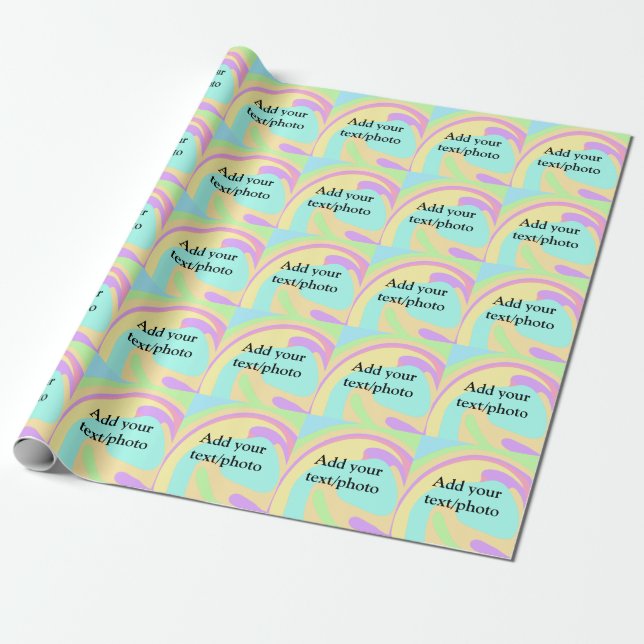 Simple acrylic pour marble add your text name cust wrapping paper (Unrolled)