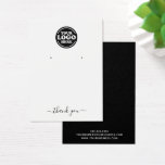 Simple Add Logo Jewellery Earring Display Card<br><div class="desc">This modern jewellery earring display card is designed with simplicity and no fuss!. Featuring a row of hole markers that you can move around or delete, elegant hand lettering style typography 'thank you' and business details on the reverse. All text is customizable and there is the option to add your...</div>