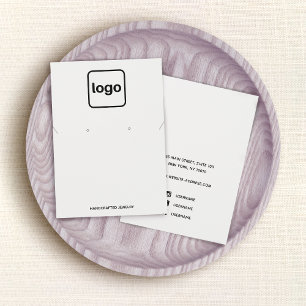 Simple Add Logo White Earring and Necklace Display