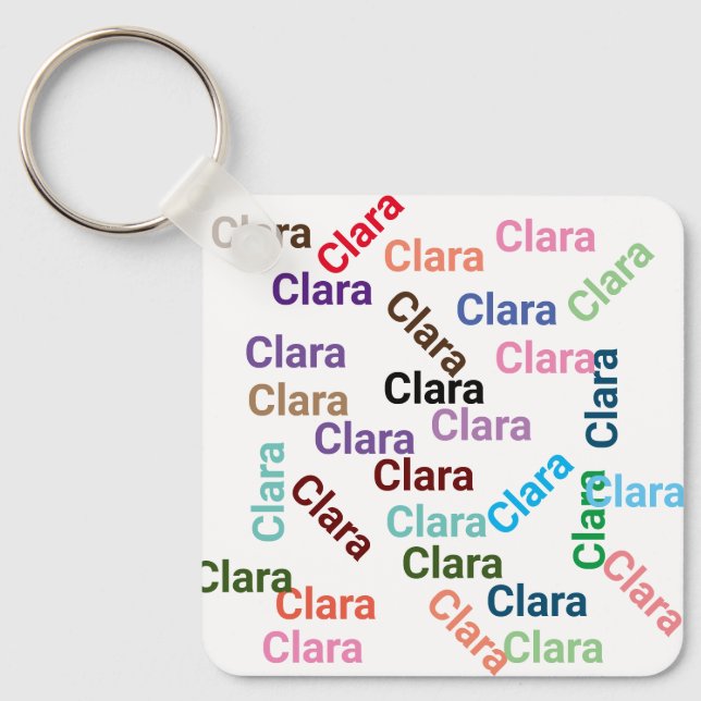 SIMPLE add name typography calligraphy colour name Keychain (Front)