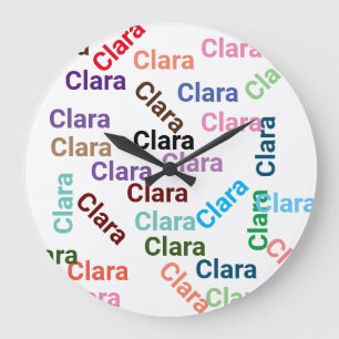 SIMPLE add name typography calligraphy colour name Large Clock