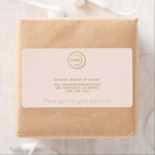 Simple Add Your Logo Blush Gold Return Address