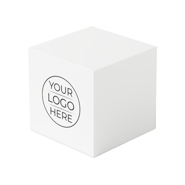 Simple Add Your Logo Business Cube (Front Angled)