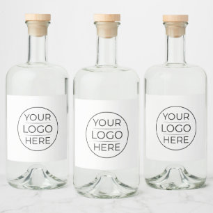 Simple Add Your Logo Business Liquor Bottle Label