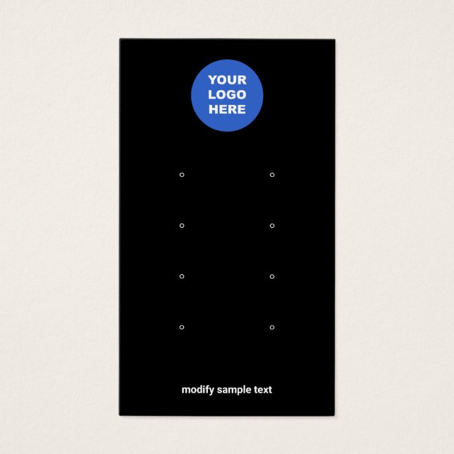 Simple Add Your Logo Multiple Earring Display Card (Front)