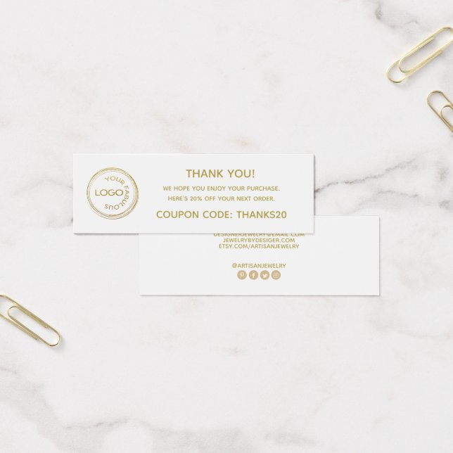 Simple Add Your Logo Thank You Package Insert (Office)