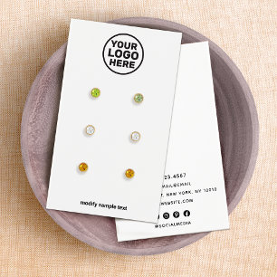 Simple Add Your Logo Three Earring Display Card