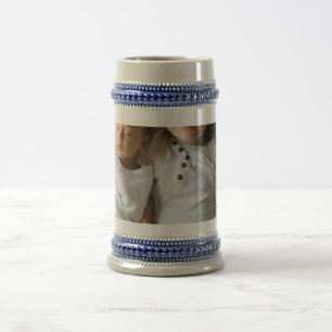 simple add your photo text colourful stars texture beer stein