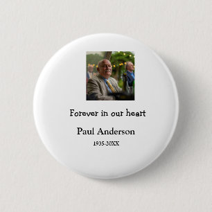 simple Add your photo text memorial keepsake 2 Inch Round Button