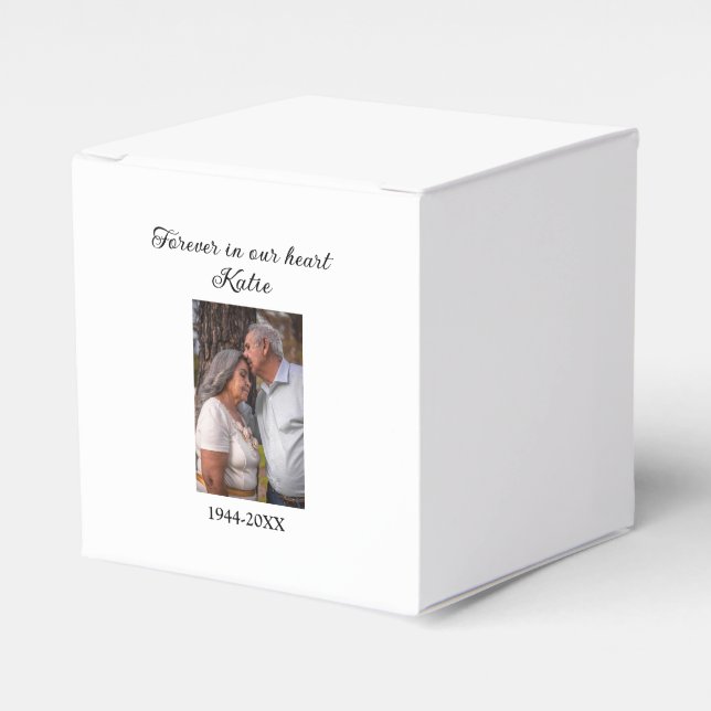 simple Add your photo text memorial keepsake Favor Box (Front Side)