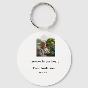 simple Add your photo text memorial keepsake Keychain