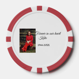 simple Add your photo text memorial keepsake Poker Chips