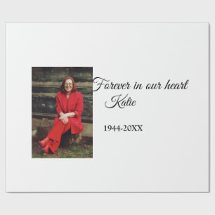 simple Add your photo text memorial keepsake Wrapping Paper