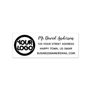 Simple Address Email Business Logo Rubber Stamp
