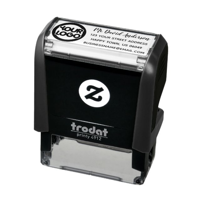 Simple Address Email Business Logo Self-inking Stamp (Product)