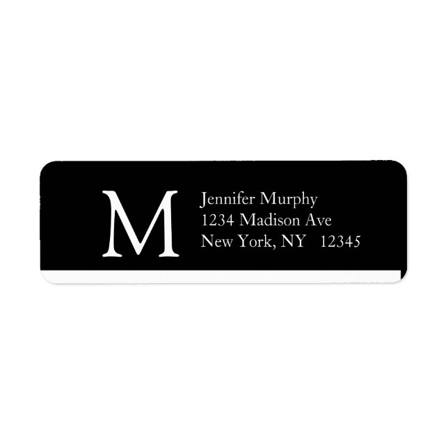 Simple Address Labels Monogram M Modern Design (Front)