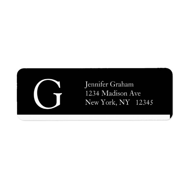 Simple Address Labels Monogram Modern Design (Front)