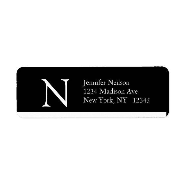 Simple Address Labels Monogram N Modern Design (Front)