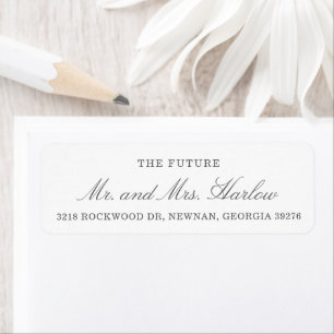 Simple Adresse de Retour de Mariage Élégante Grise