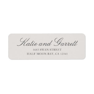 Simple Adresse de Retour de Mariage Script Gris Un