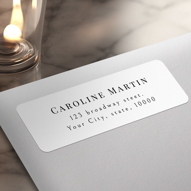 Simple Adresse de Retour de Typographie de Script  (Simple Graceful Script Typography Return Address Label)