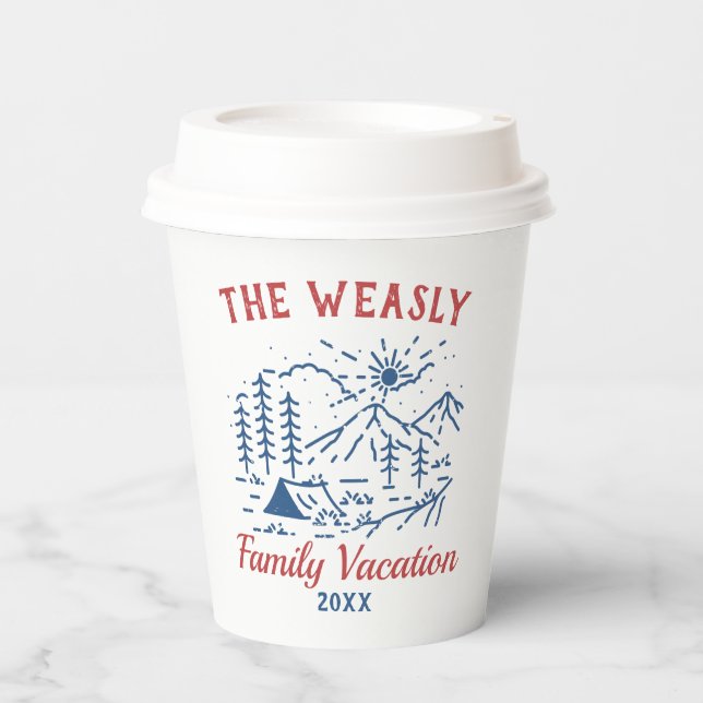 Simple Adventure Camping Family Road Trip   Paper Cups (Front)