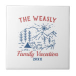 Simple Adventure Camping Family Road Trip Throw P Tile<br><div class="desc">Simple Adventure Camping Family Road Trip Decorative tiles</div>