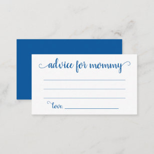 Simple Advice for Mommy   Classic Blue Flourish Enclosure Card