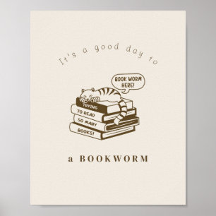 Simple affiche d'art mural bibliophile livresq