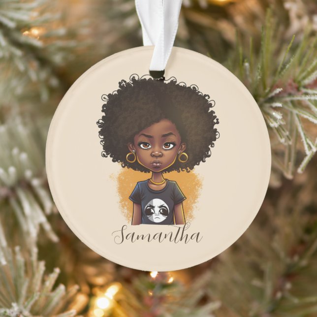 Simple Afro Woman Ornament (Tree)
