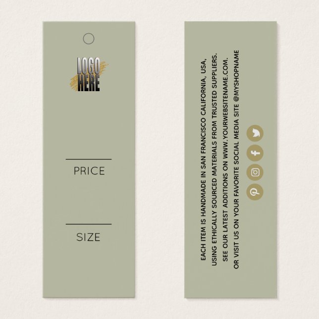 Simple Ajouter Votre Logo Sage Vêtement Vert (Devant & derrière)