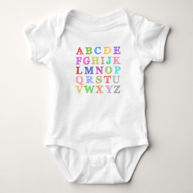 Simple Alphabet Baby Bodysuit (Front)