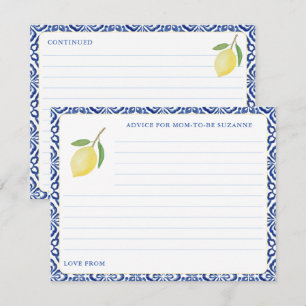 Simple Amalfi Lemon Blue Tiles Advice For Mom Card