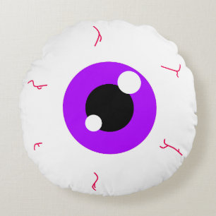 Simple Amethyst Eyeball Round Pillow