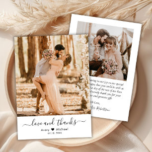 Simple Amour et Merci Script Heart Photo Mariage