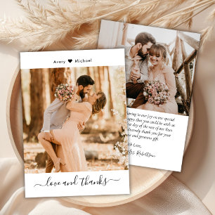 Simple Amour et Merci Script Heart Photo Mariage