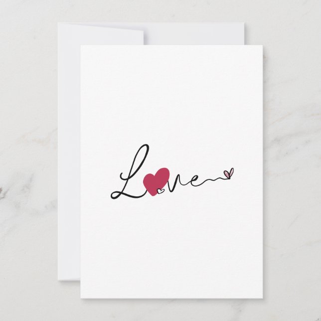 Simple Amour Saint Valentin Carte de remerciements (Devant)