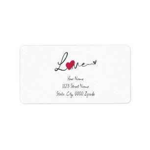 Simple Amour Valentin Étiquette de adresse