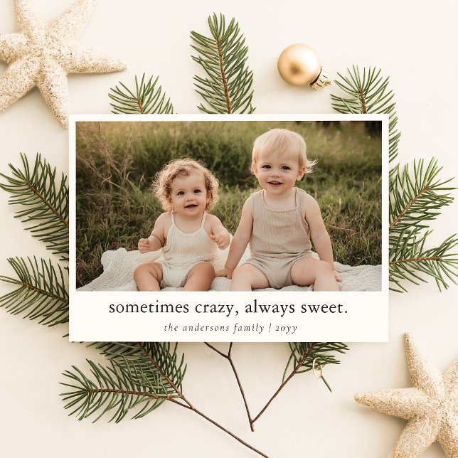 Simple amusant Carte photo de Noël de famille (Créateur téléchargé)